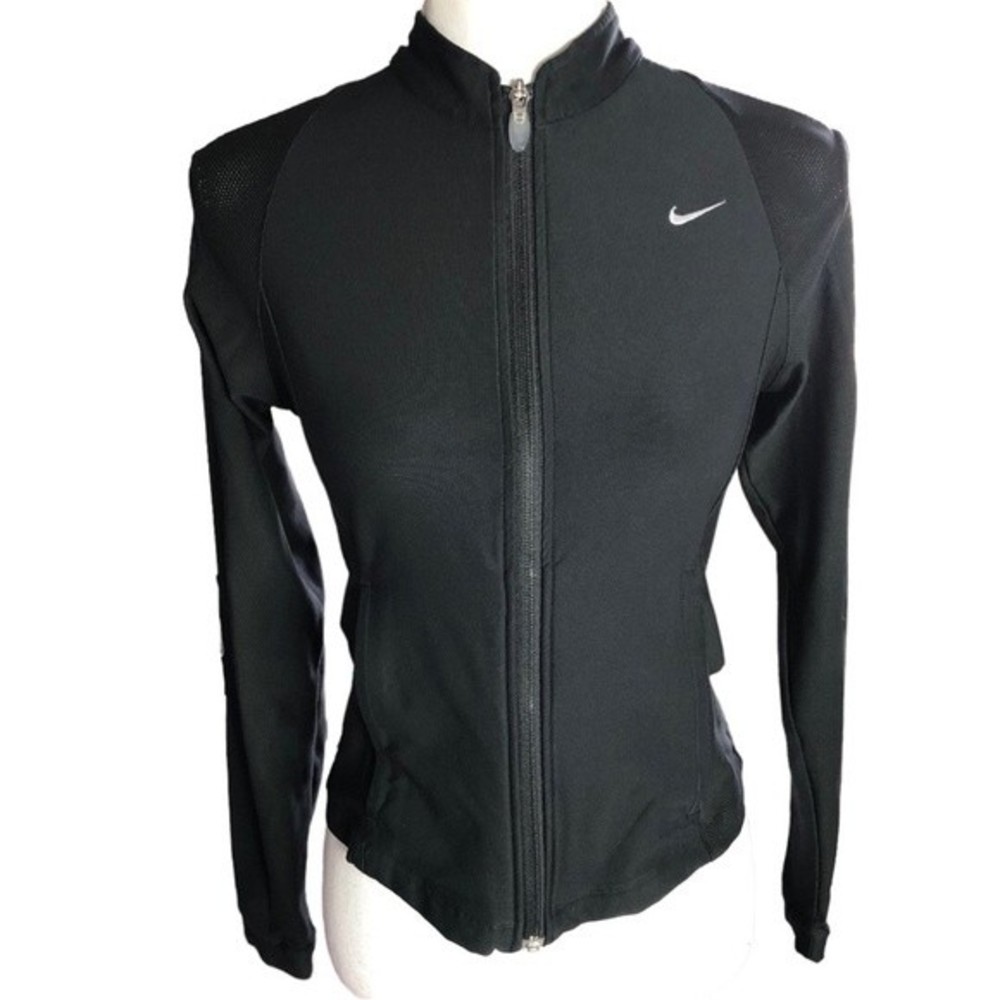 Nike Black Dri-Fit Long Sleeve Full Zip Activewear Jacket